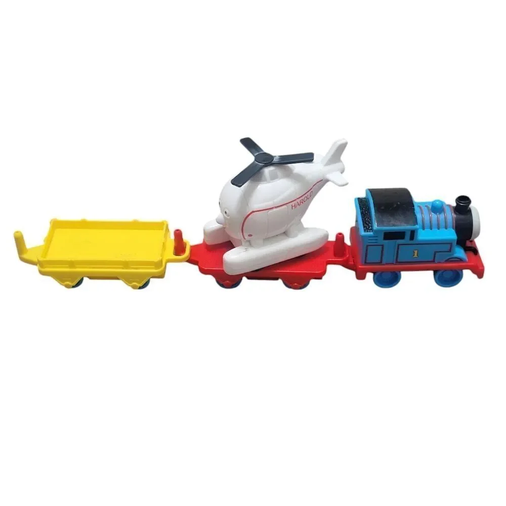 Plastic Thomas the train set with Harold the helicopter